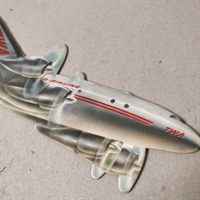 TWA airline pap flyvemaskine gammelt legetøj genbrug